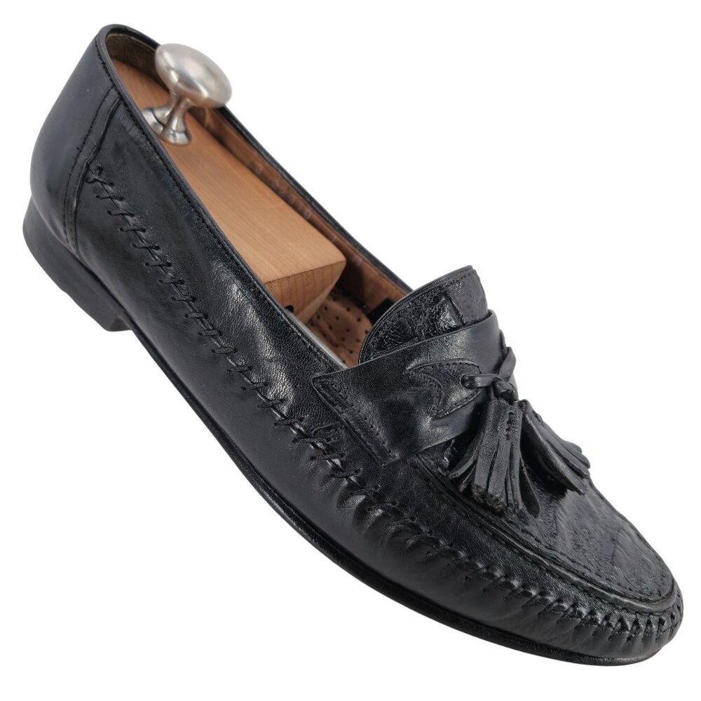 Vintage Crocodile Italy Handmade Bruno Magli Mens 8M Exotic Loafers Dress Shoes